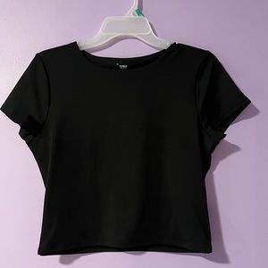 Express Body Contour Matte Black Crop Top